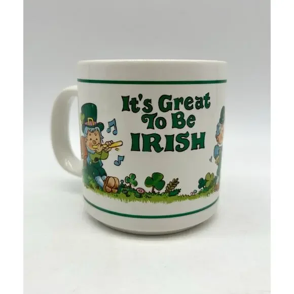 Vintage 1985 It’s Great To Be Irish St Patrick’s Day Coffee Mug Cup Schmid - Picture 7 of 7